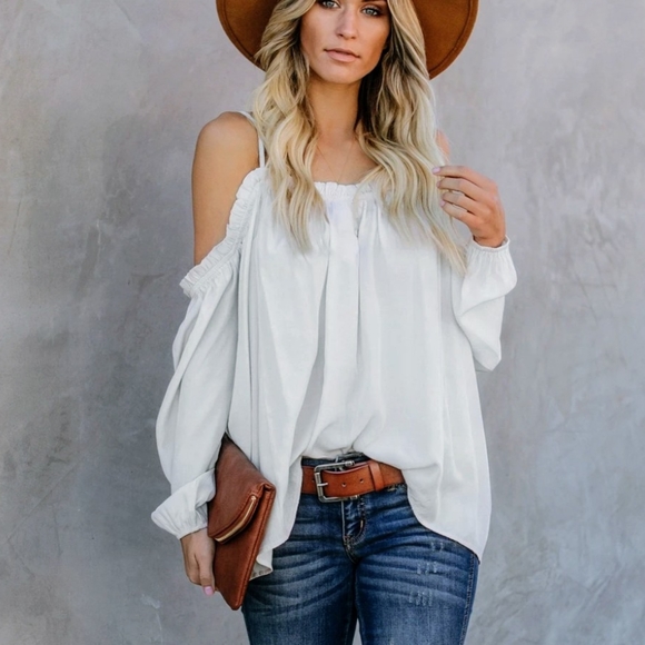 New Oversized Strappy Cold Shoulder Camisol Top - Picture 3 of 9